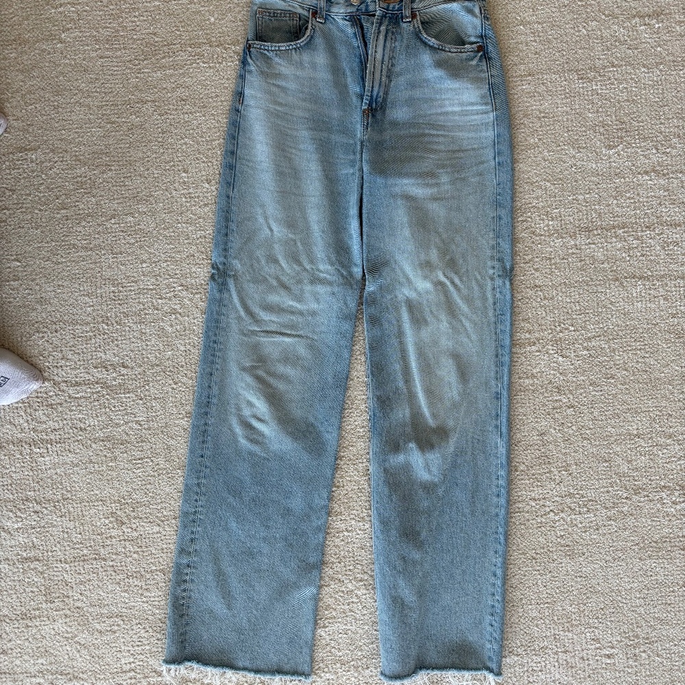 High waisted wide leg jeans - light wash